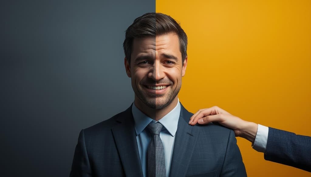 happiness life coach helping a stressed professional