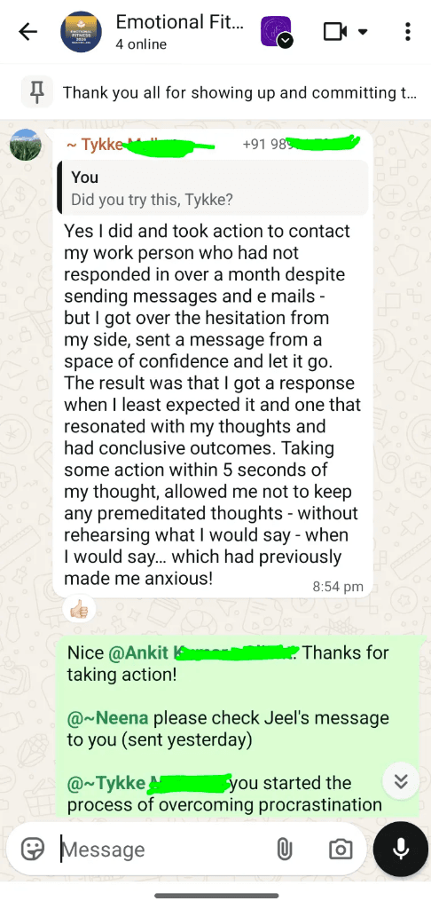 Another client WhatsApp feedback